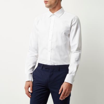 White double cuff slim fit shirt